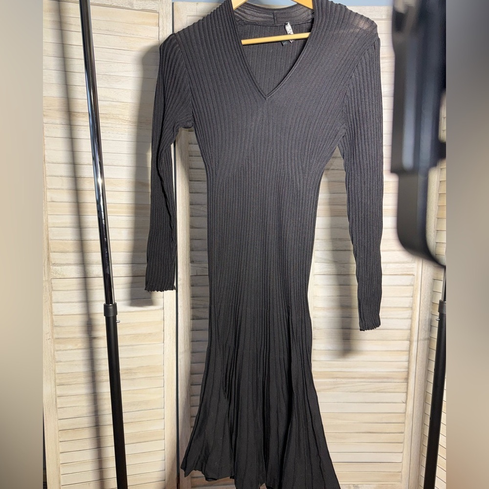 Peruvian Connection Black Long Sleeve Dress